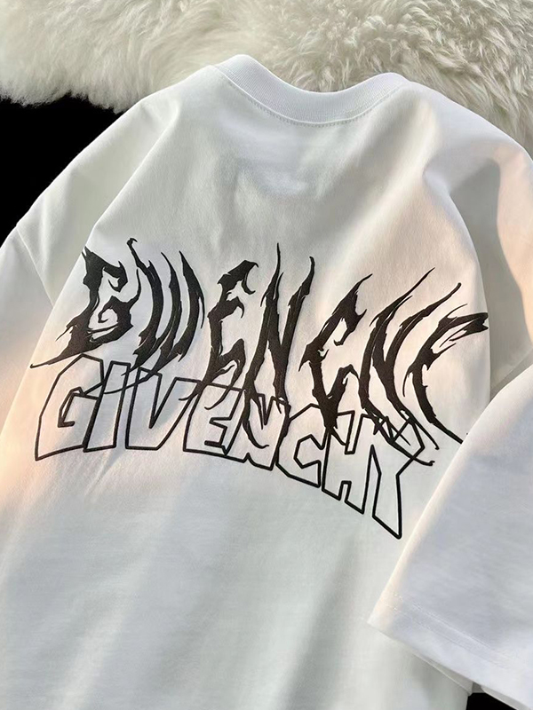 Camiseta extragrande de manga corta con estampado de alas para hombre