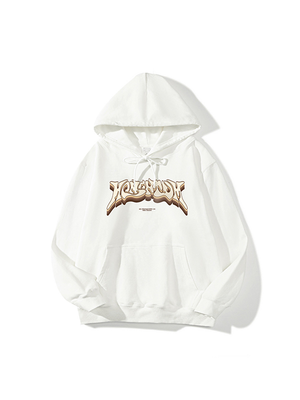 Sudadera con capucha extragrande de manga larga con letras para hombre