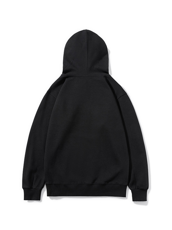 Sudadera con capucha extragrande de cuello redondo de sarga de color liso para hombre