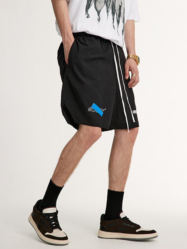 pantalones cortos casuales sueltos de color sólido simple para hombres